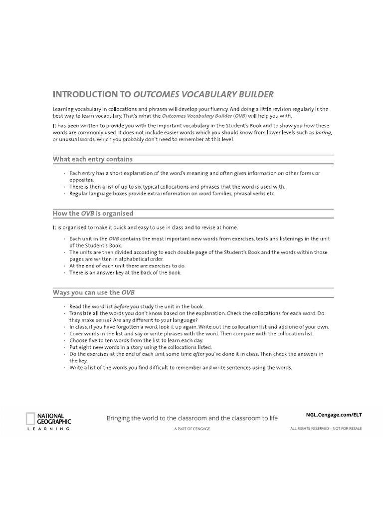 Vocabulary Builder | PDF