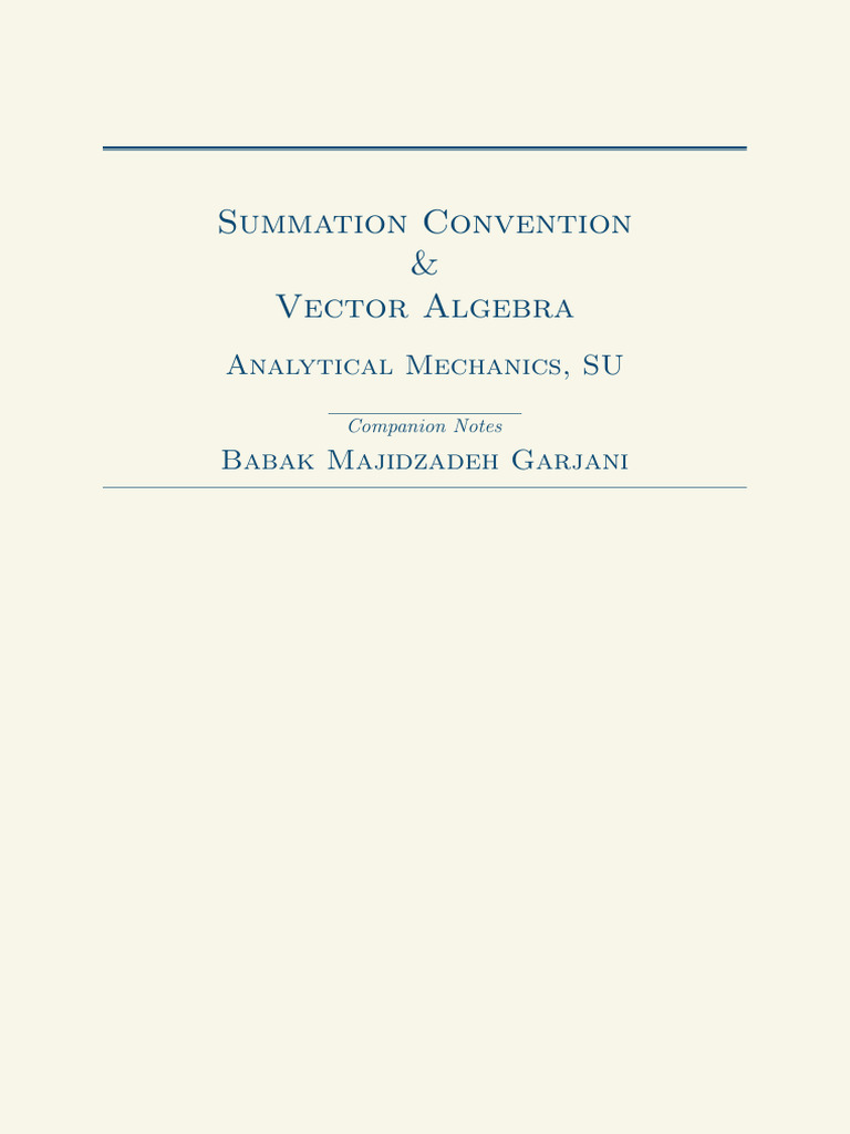 Understanding Einstein Summation Convention | PDF | Summation | Matrix ...