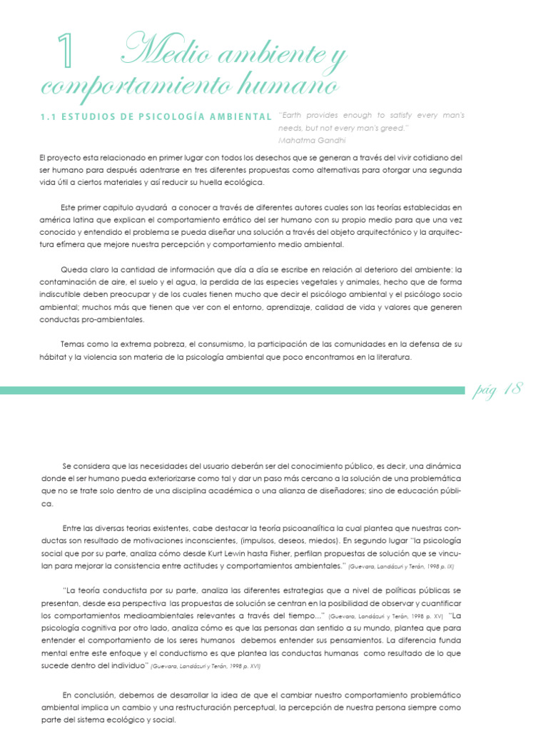 Comportamiento Humano y Medio Ambiente | PDF | Comportamiento | Sicología