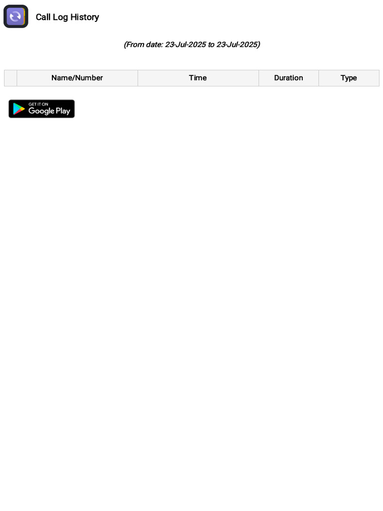 Call Log History Overview | PDF