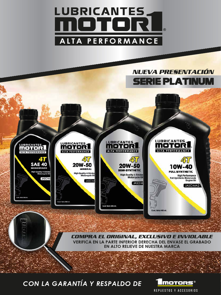 Aceites para Motores de Motocicletas 4T | PDF | Lubricante | Motocicleta