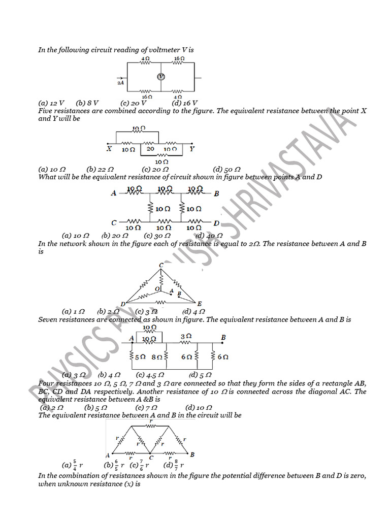Circuit Analysis and Resistance Calculations | PDF | Electrical Network ...