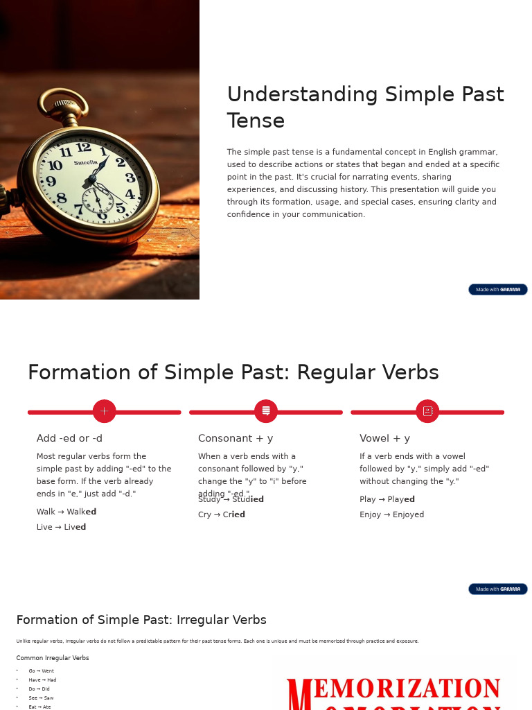 Understanding Simple Past Tense | PDF | Verb | Subject (Grammar)