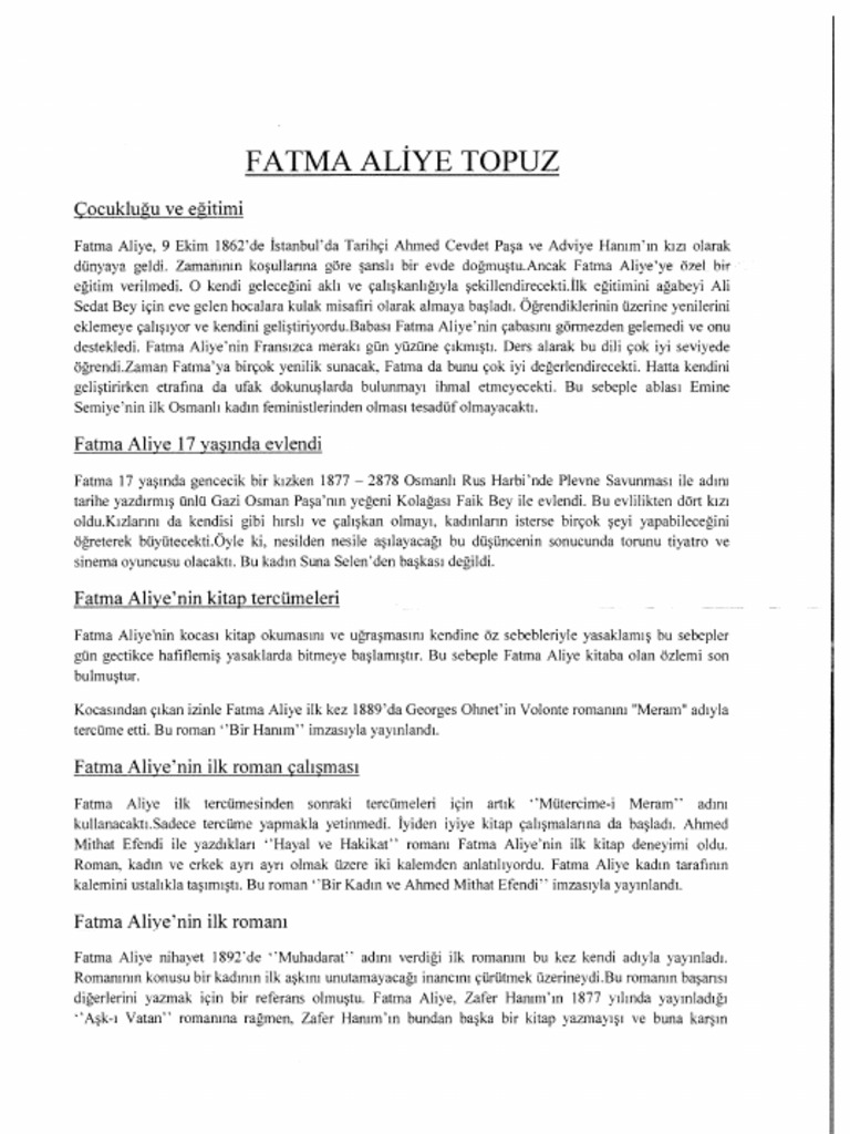 Fatma Aliye | PDF