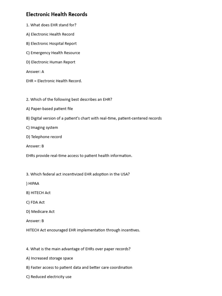 EHR Interoperability and Key Concepts | PDF | Electronic Health Record ...