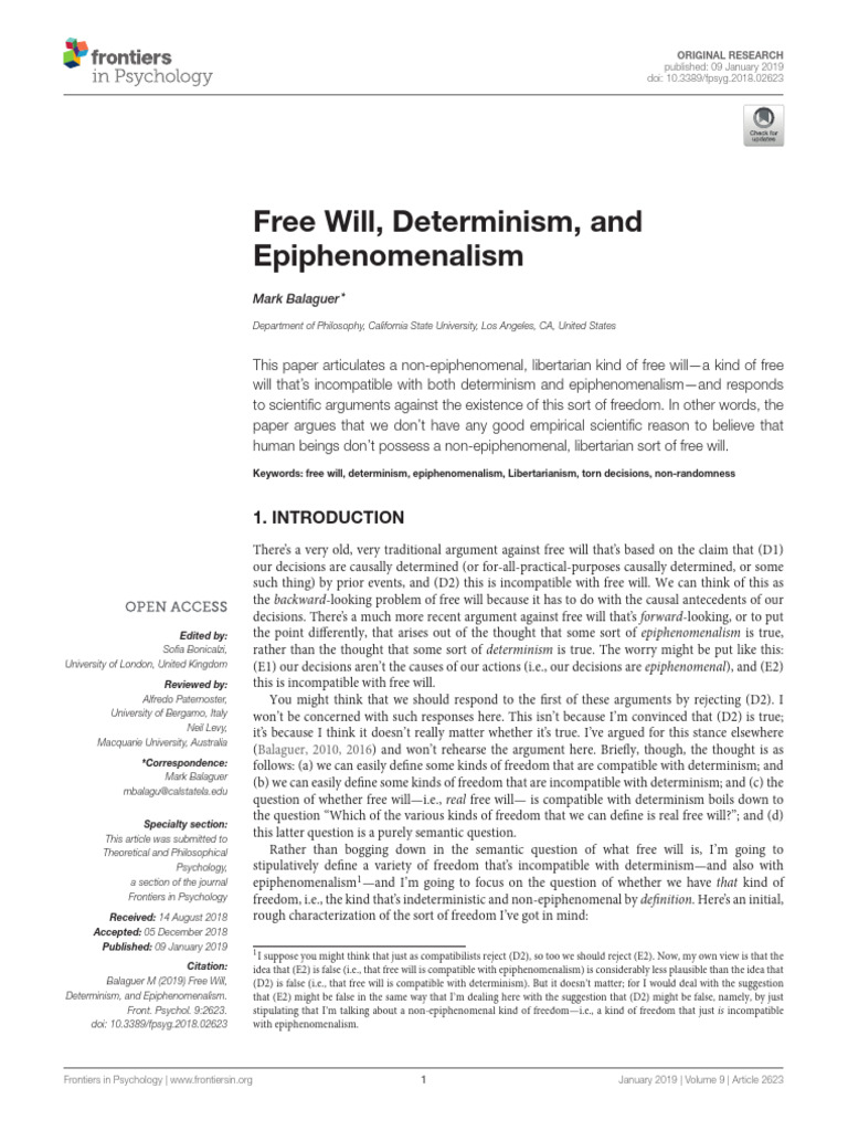 Free Will vs. Determinism Debate | PDF | Free Will | Determinism