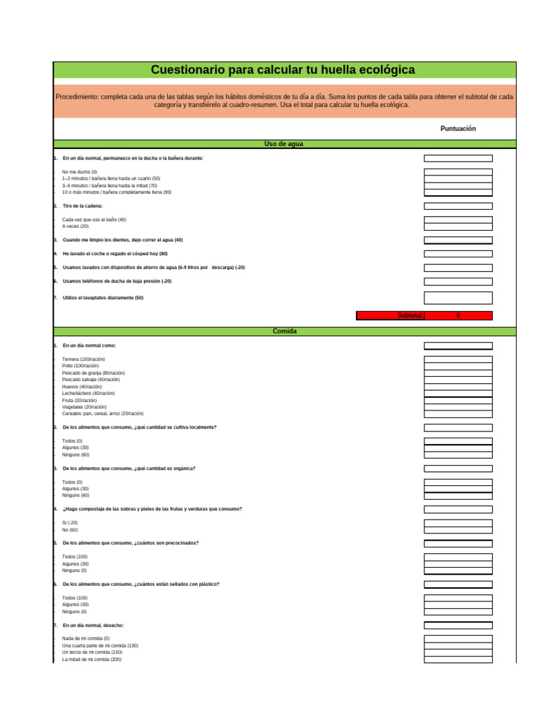 Calcula tu Huella Ecológica Fácilmente | PDF | Residuos