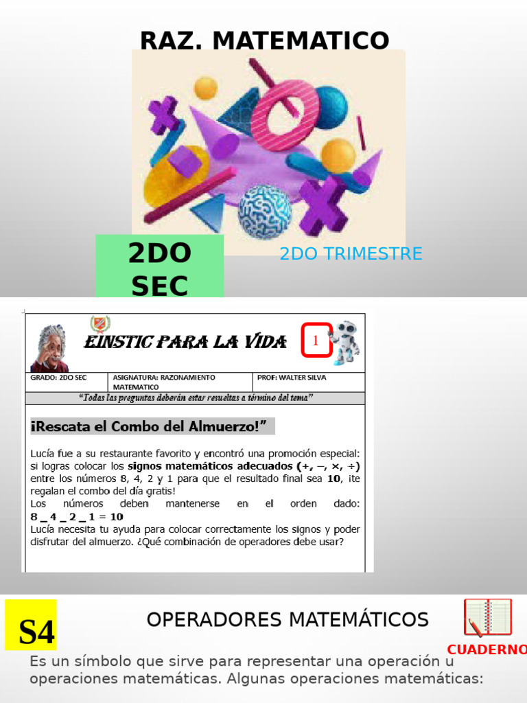 2do RM Sem 4 - 5 - 6 | PDF | Aritmética | Matemática Elemental