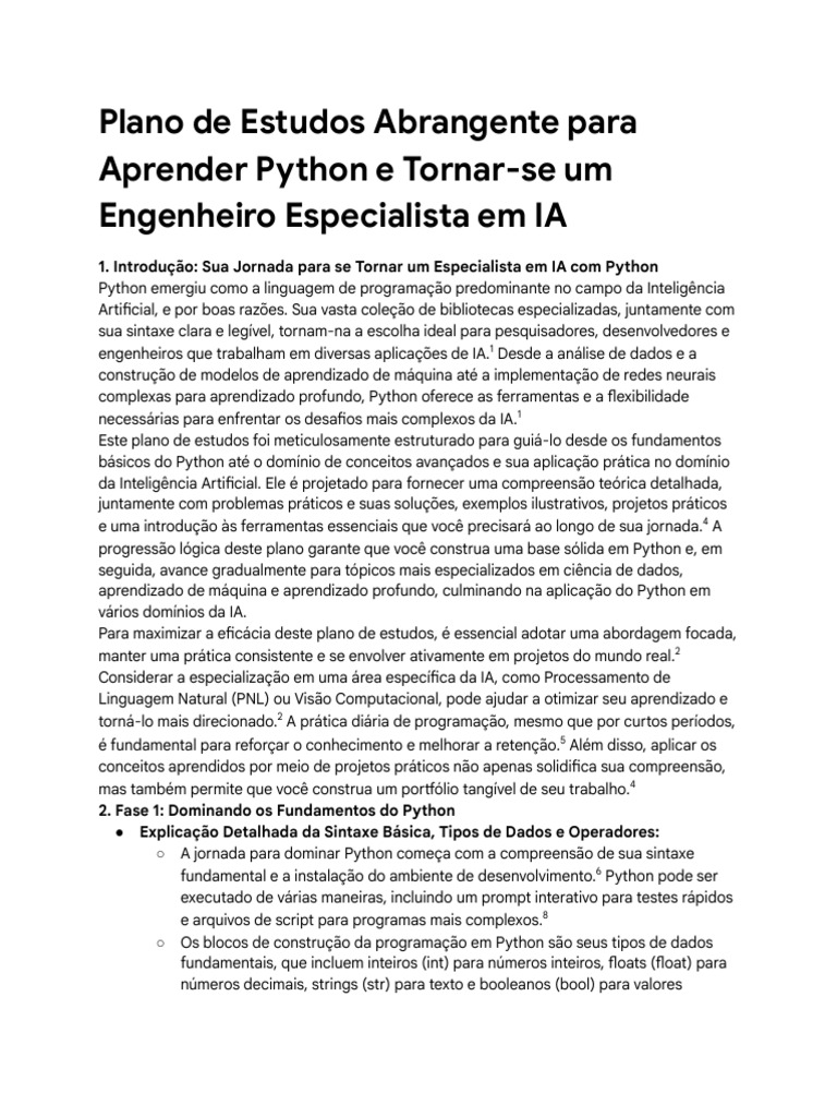 Estudo para Engenheiro de IA em Python | PDF | Inteligência artificial ...