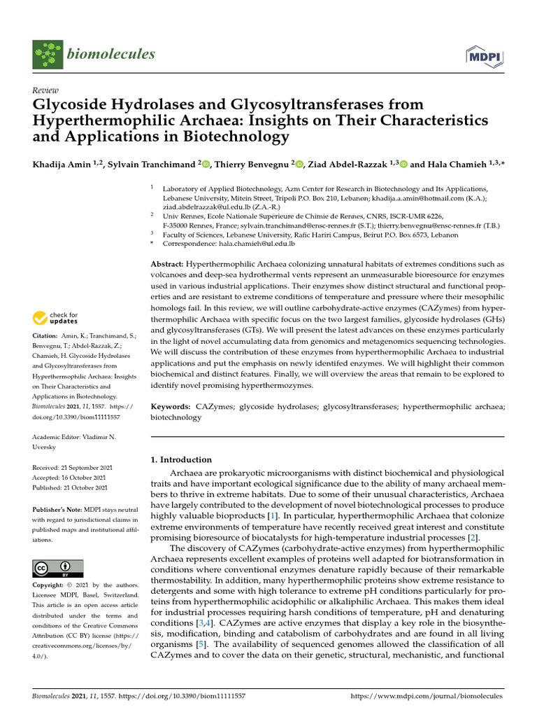 Glycoside Hydrolases in Hyperthermophiles | PDF | Starch | Archaea