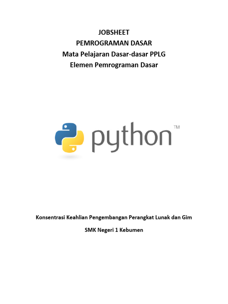 Pemrograman Dasar: Algoritma & Tugas SMK | PDF