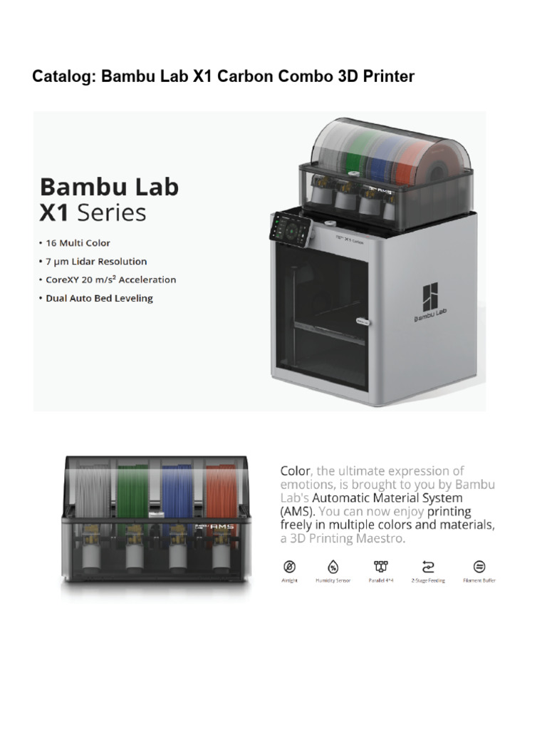 Catalog Bambu Lab X1 Carbon Combo | PDF