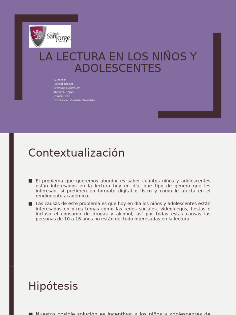La Lectura en Los Niã Os y Adolescentes | PDF