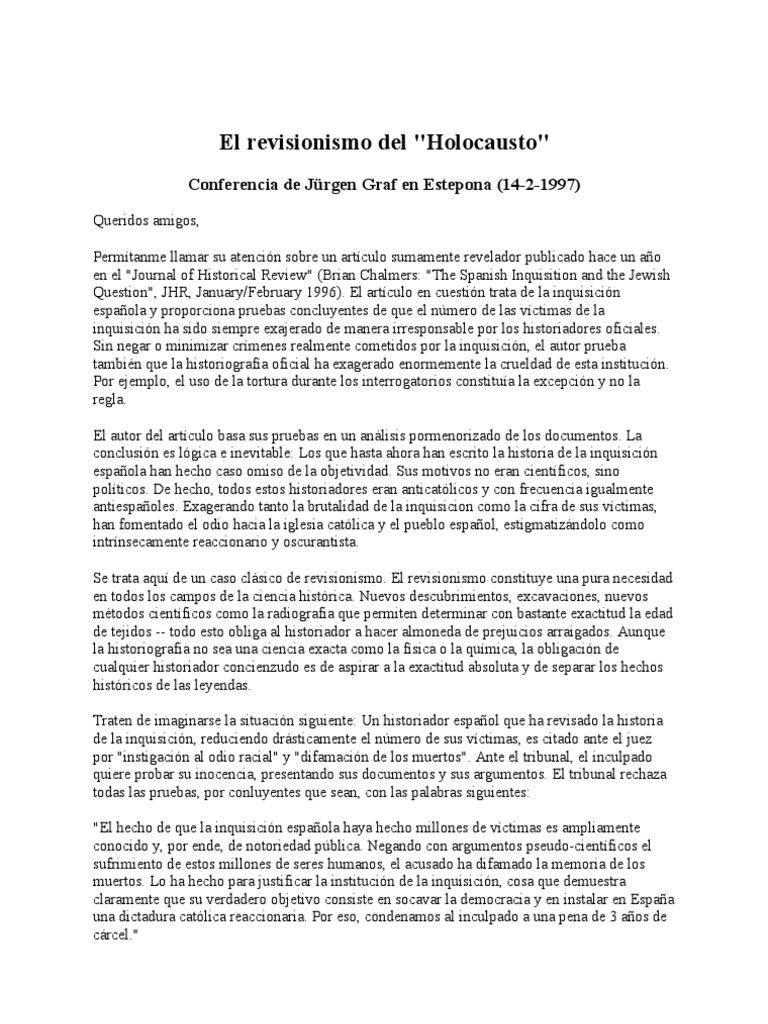 Revisionismo del Holocausto y su represión | PDF | Campo de ...