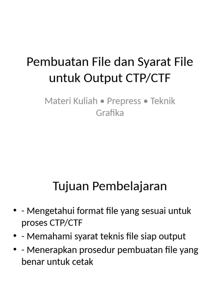 Syarat File untuk Output CTP/CTF | PDF