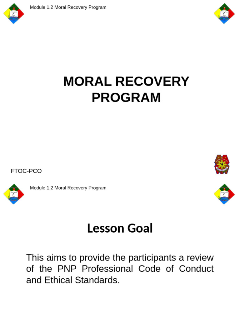 PNP Moral Recovery Program Overview | PDF | Value (Ethics) | Integrity