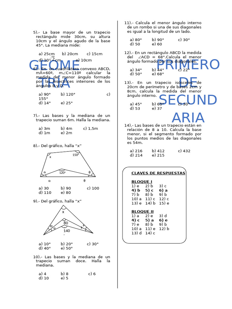 Ejercicios de Geometría para Secundaria | PDF | Rectángulo | Euclides