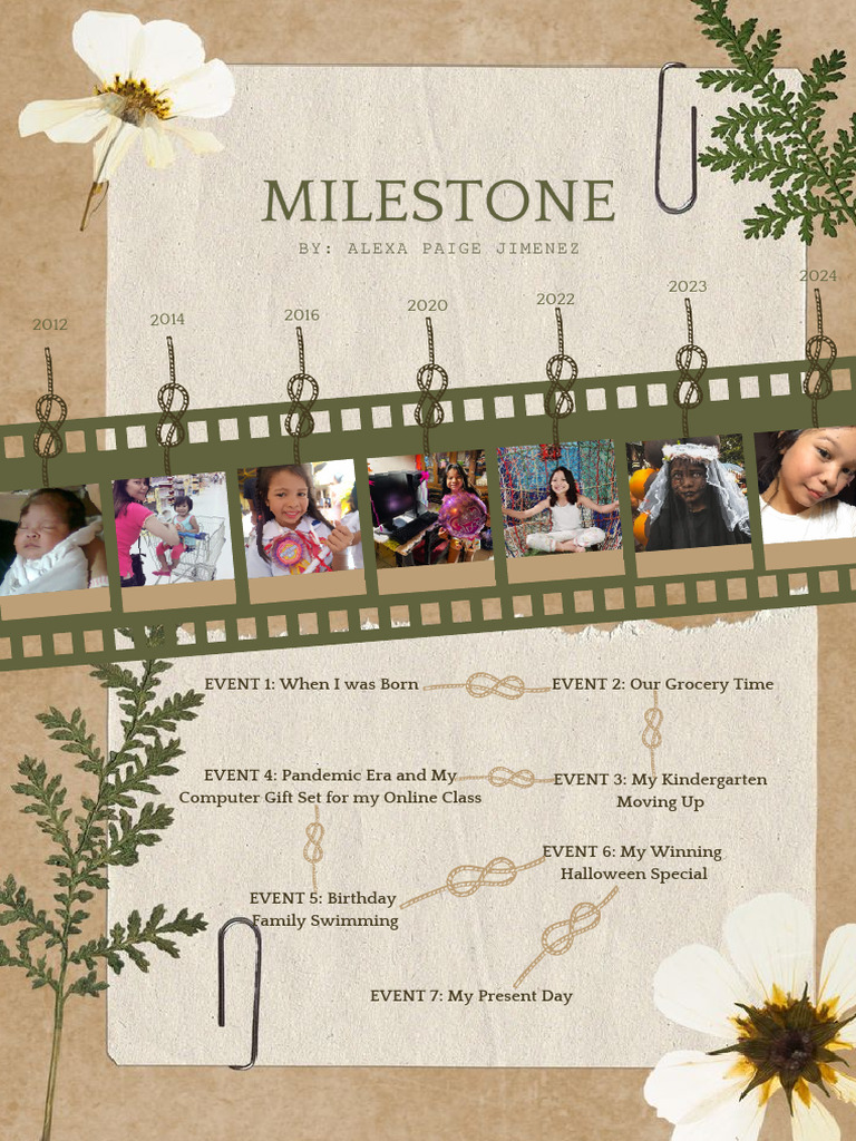 Personal Milestones and Events Timeline | PDF