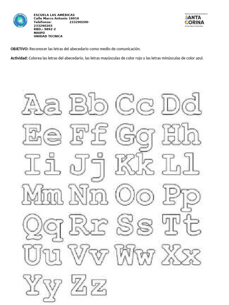 Actividad de Coloreo del Abecedario | PDF