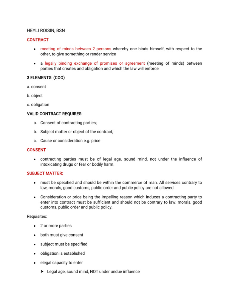 CONTRACT and Kind of Contracts | PDF