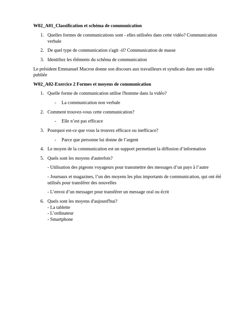 Classification des formes de communication | PDF