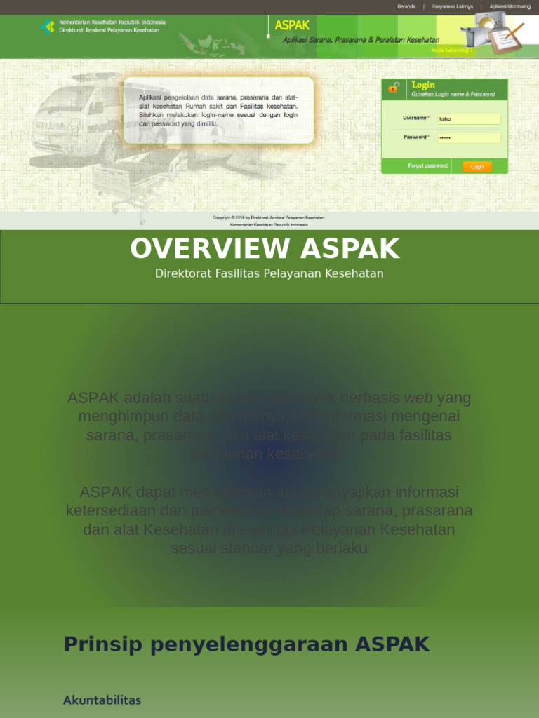 Panduan Login Sistem ASPAK | PDF