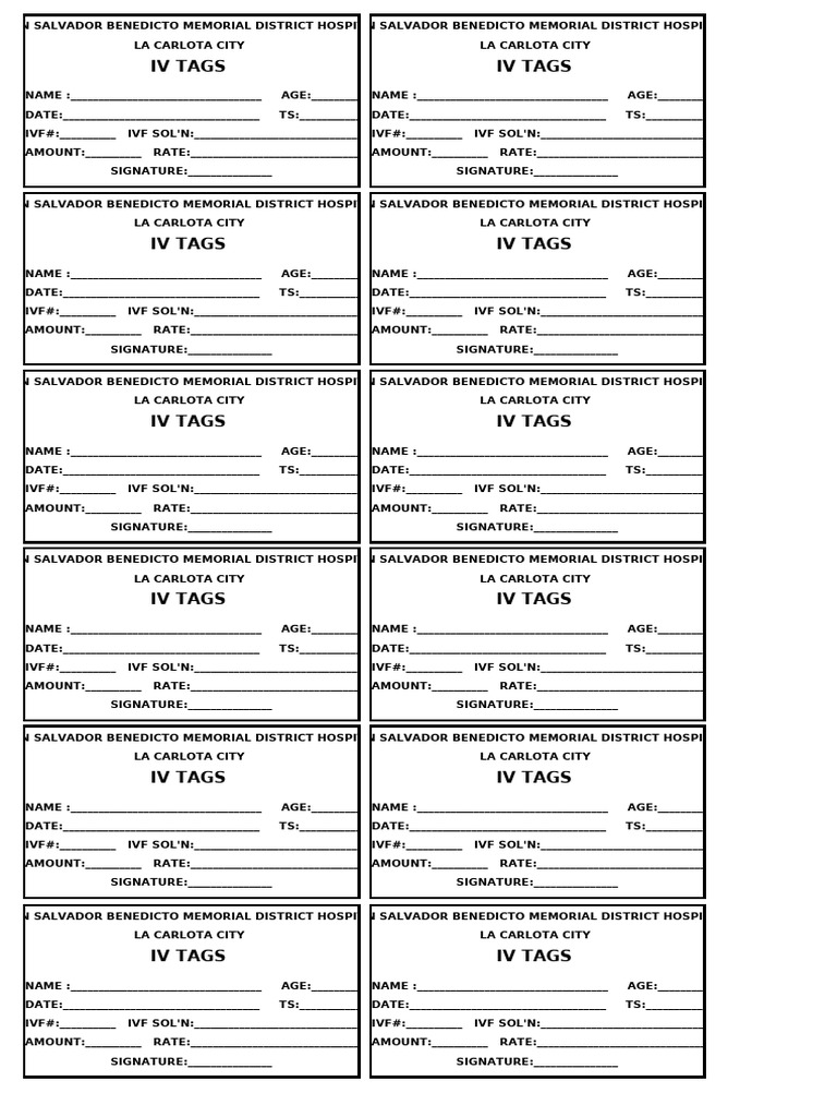 Iv Tags | PDF