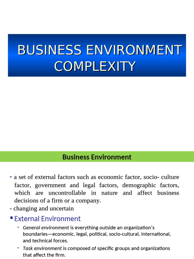 Navigating Business Environment Complexity | PDF | Sustainability ...