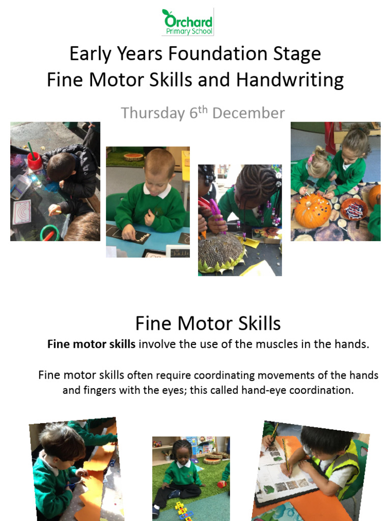 Fine Motor Skills in Handwriting Development | PDF | Motor Control ...
