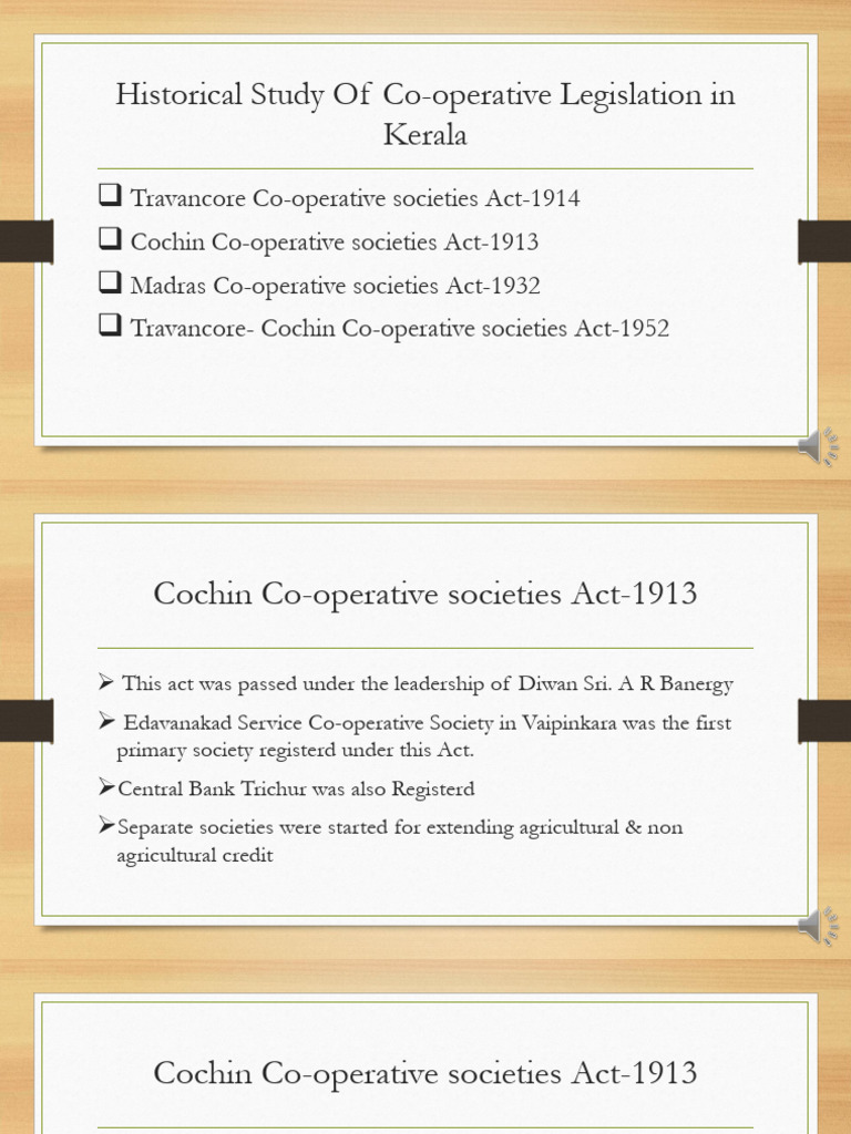 Cochin Cooperative Societies Act 1913 | PDF