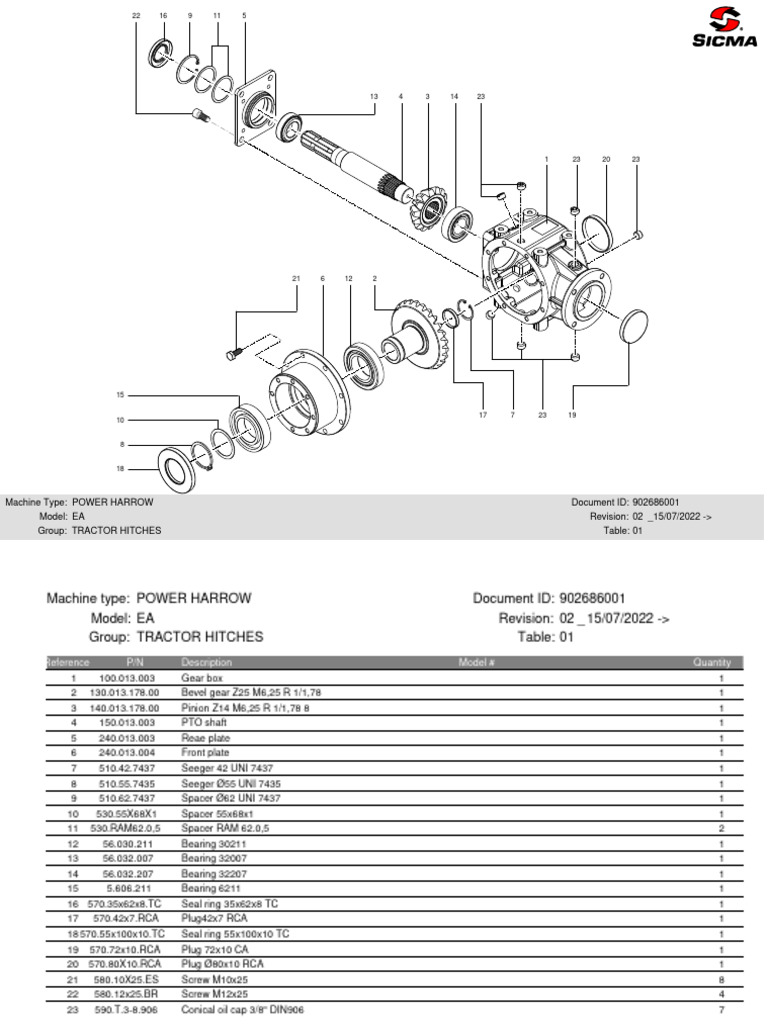 Power Harrow Tractor Hitch Parts List | PDF | Industrial Processes ...