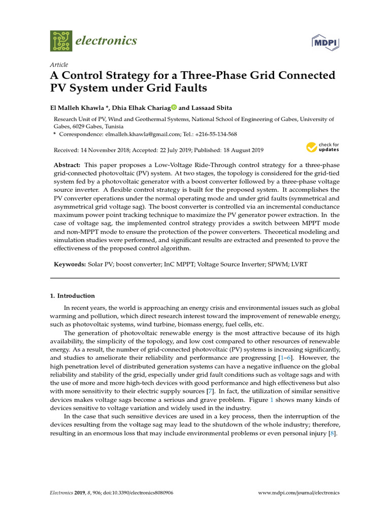 Control Strategy for PV Systems Under Faults | PDF | Photovoltaic ...