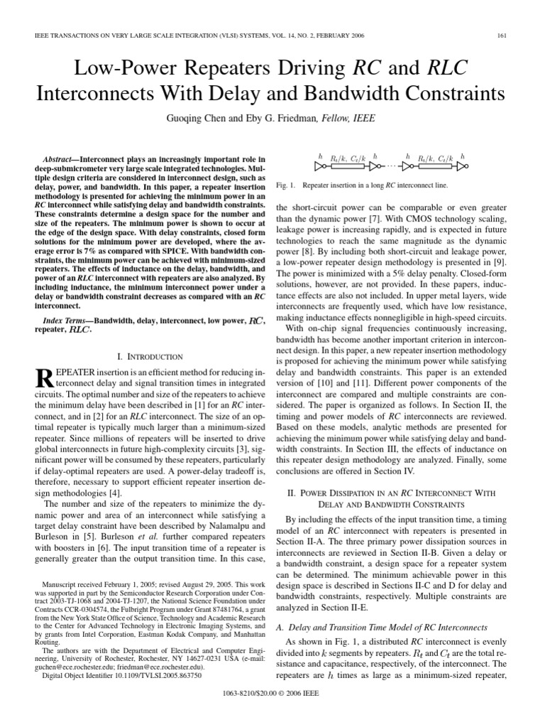 Low-Power Repeater Design for VLSI Interconnects | PDF | Mosfet | Cmos