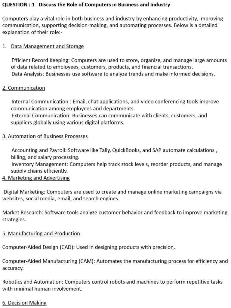 Computer Application Inbusiness Management | PDF | Virtual Reality ...