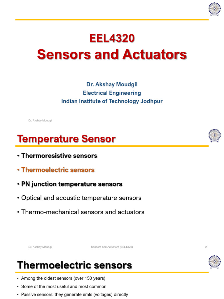 Thermoelectric Sensors Overview | PDF | Thermocouple | Electricity
