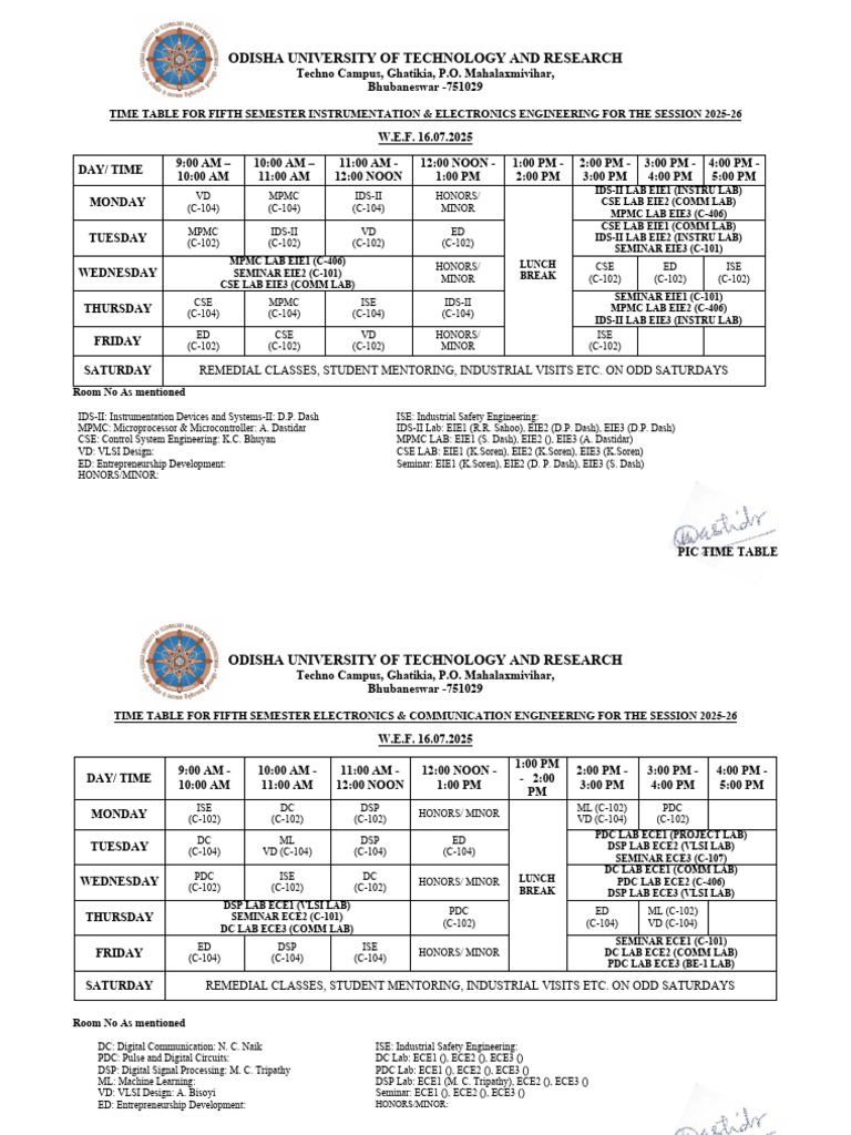 2025 B.Tech 5th Sem Exam Timetable | PDF | Engineering | Computing