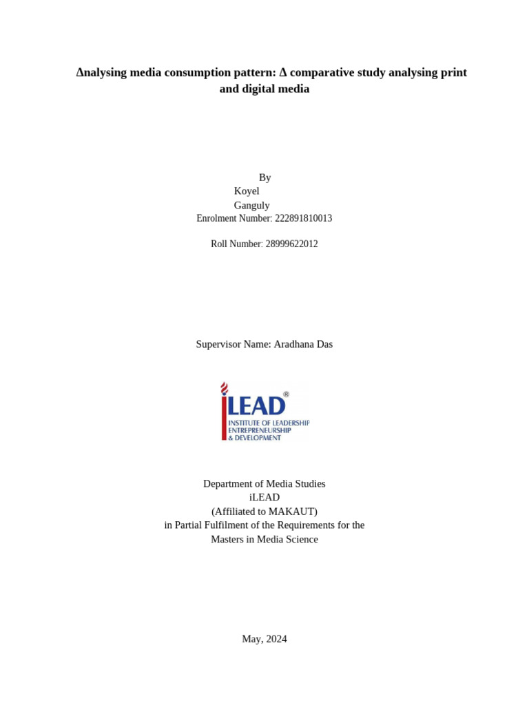 Analysing Media Consumption Pattern A Co | PDF | Survey Methodology ...