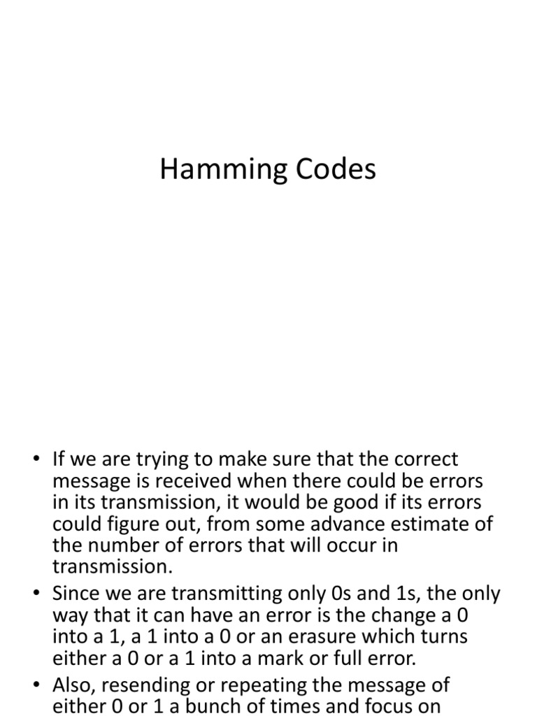 Hamming Codes | Code | Bit