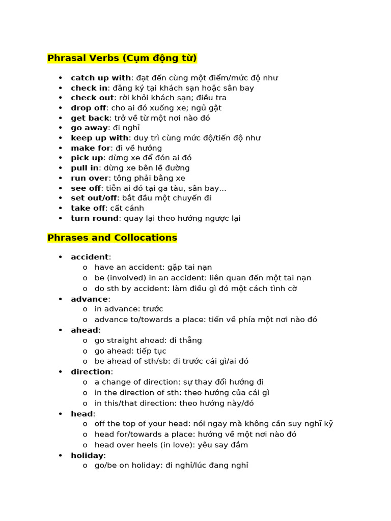 Phrasal Verbs (C M Đ NG T ) | PDF