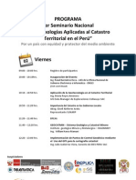 Programa Del Seminario Nacional - Geotecnologias Aplicadas Al Catastro Territorial en El Peru