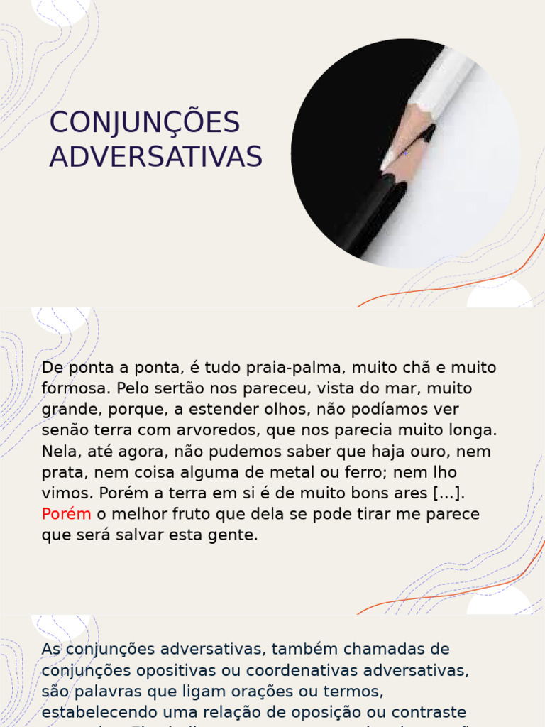 Exemplos de Conjunções Adversativas | PDF