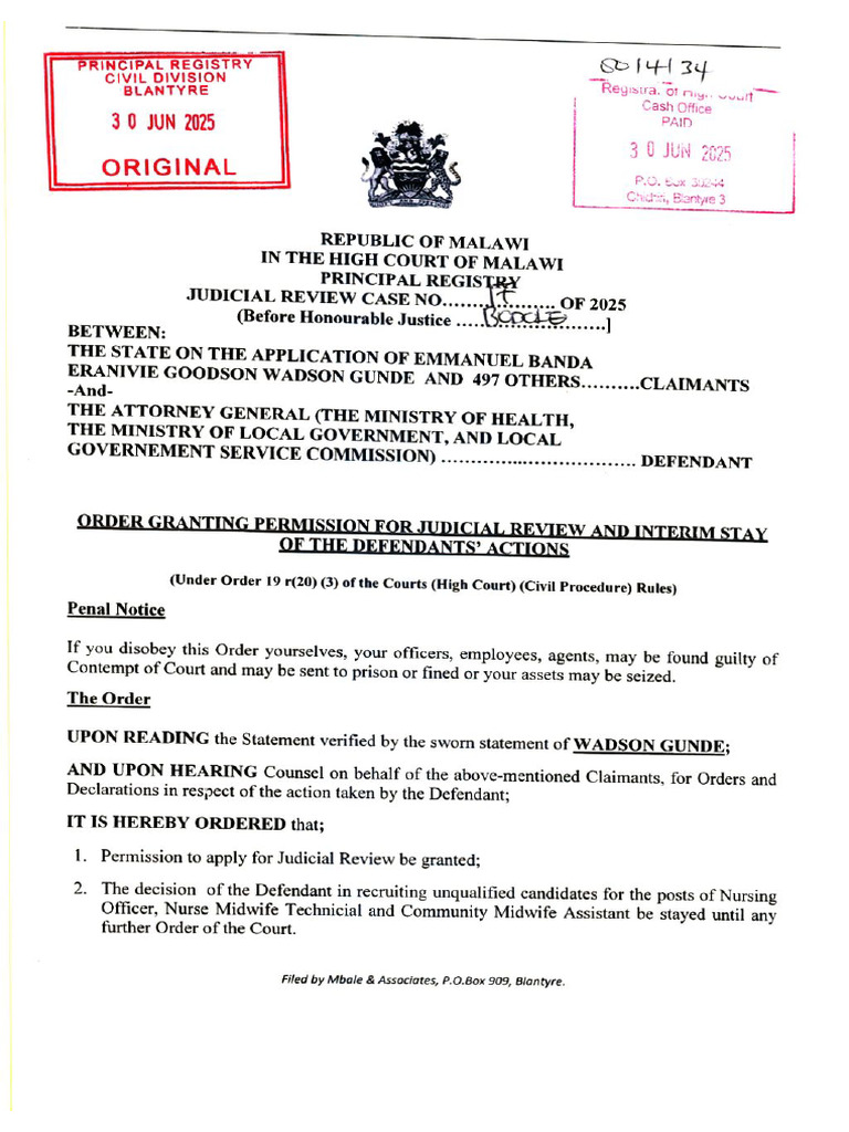 Judicial Review Order and Stay | PDF