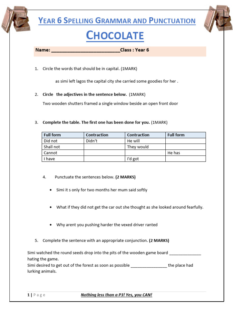 Year 6 Grammar & Punctuation Workbook | PDF | Grammar | Linguistics
