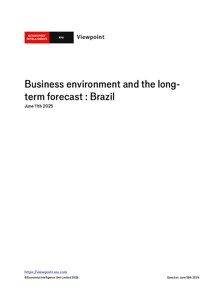 Brazil Business Environment Forecast 2025 | PDF | Fiscal Policy | Taxes
