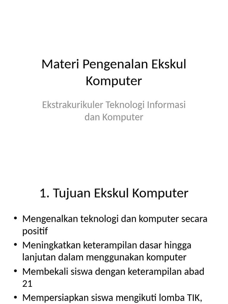 Pengenalan Ekskul Komputer untuk Siswa | PDF