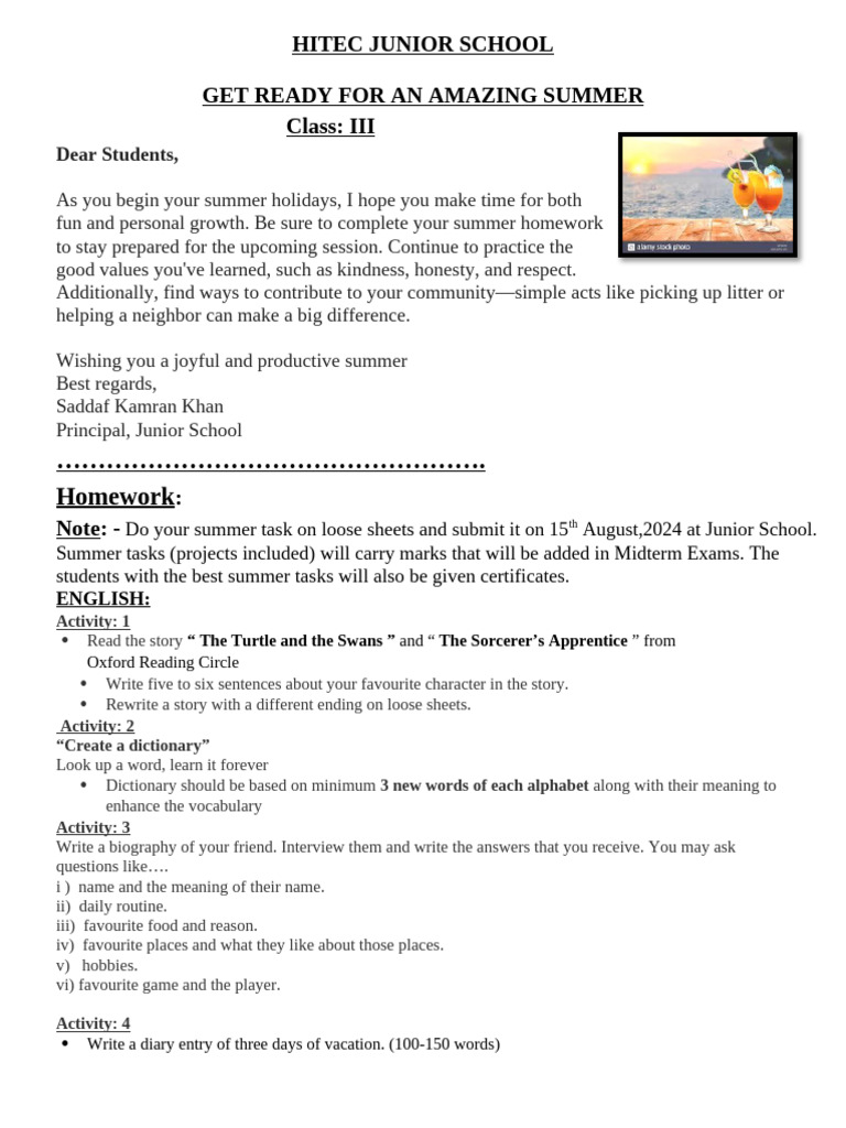 Summer Task III | PDF