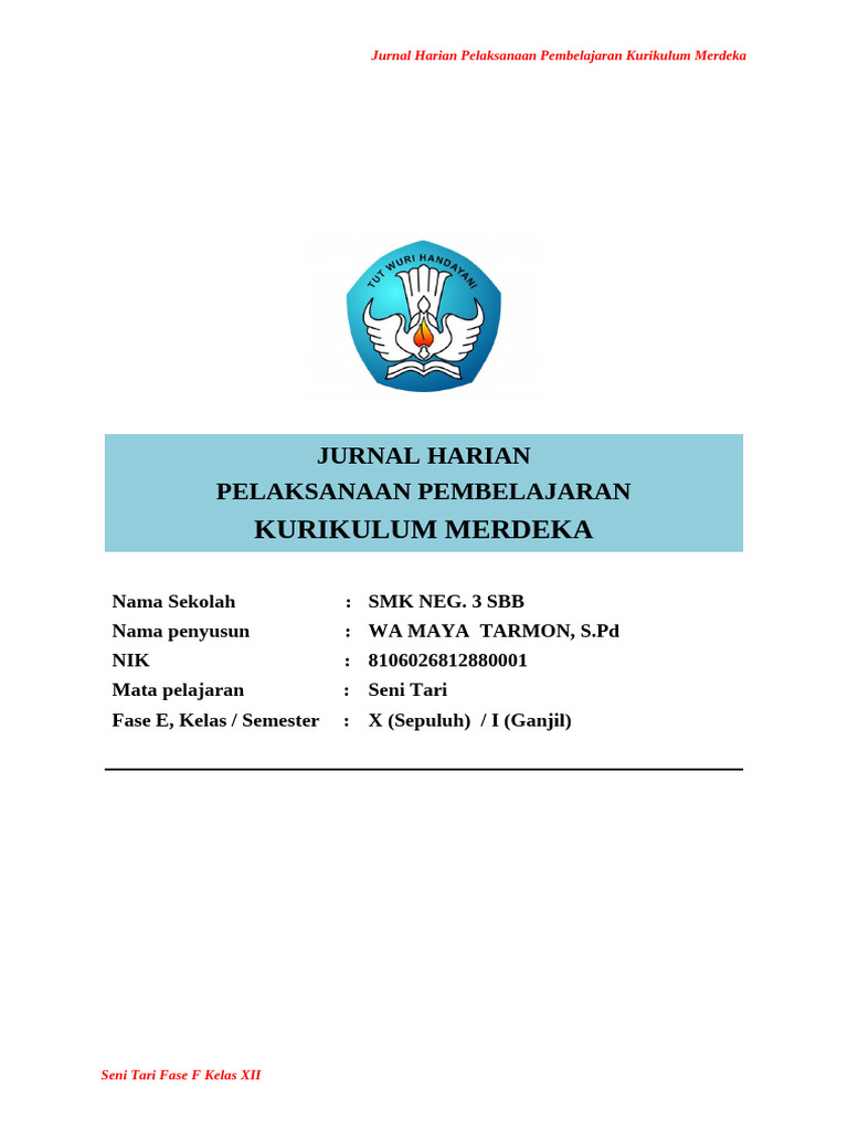 Jurnal Mengajar Harian Kurikulum Merdeka | PDF