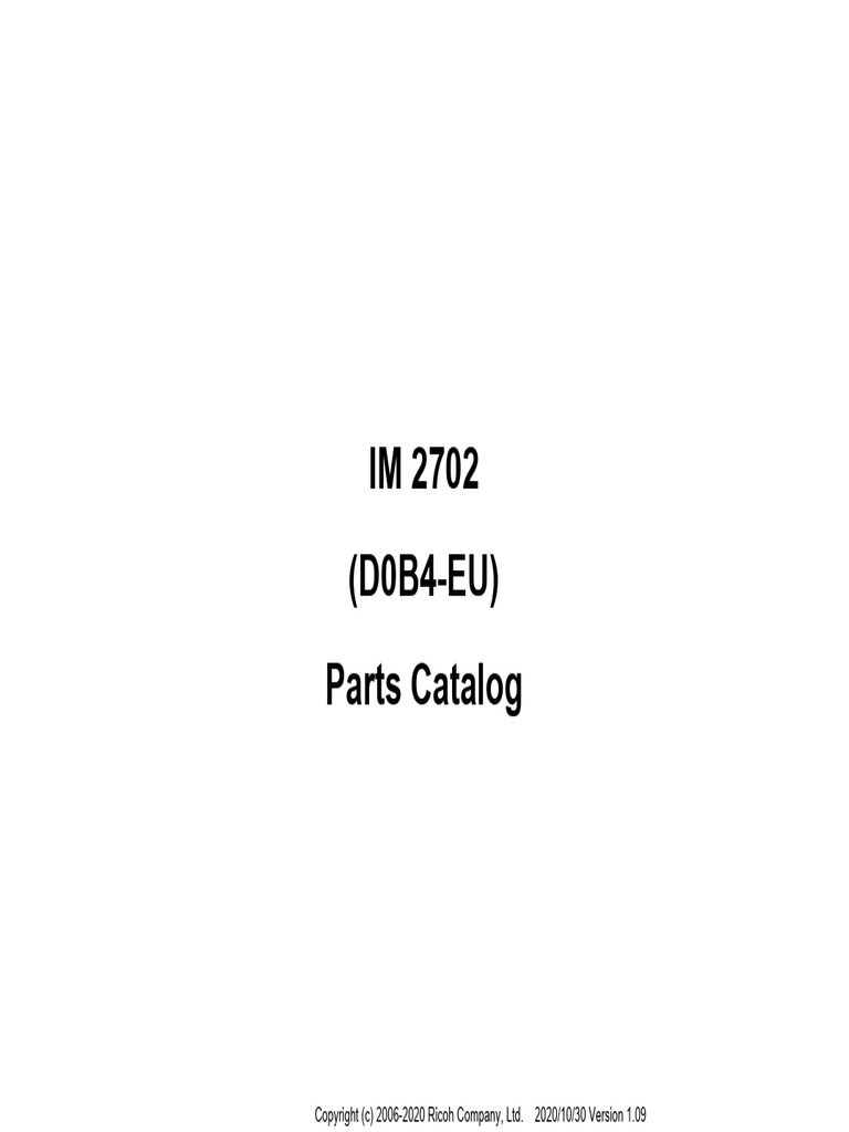 Ricoh IM 2702 Parts Catalog | PDF | Clutch | Manufactured Goods