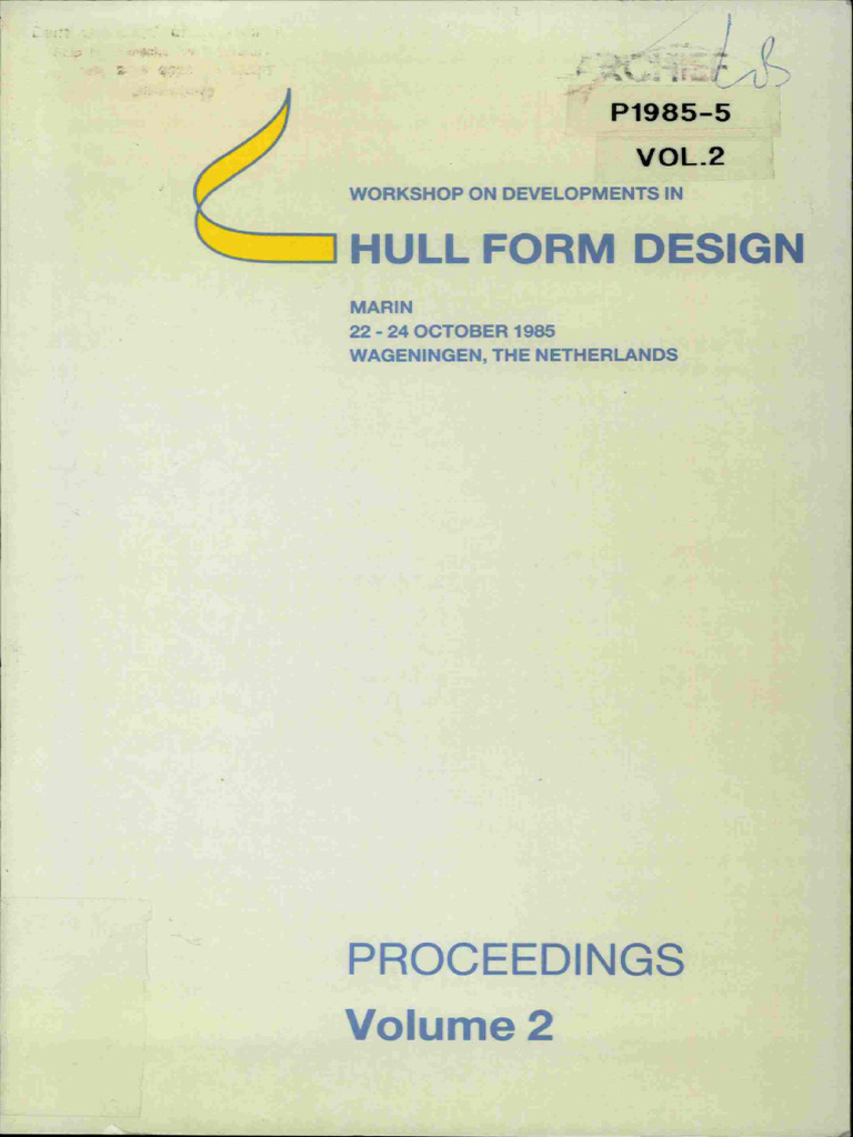 Hull Form Design Workshop Proceedings | PDF | Viscosity | Boundary