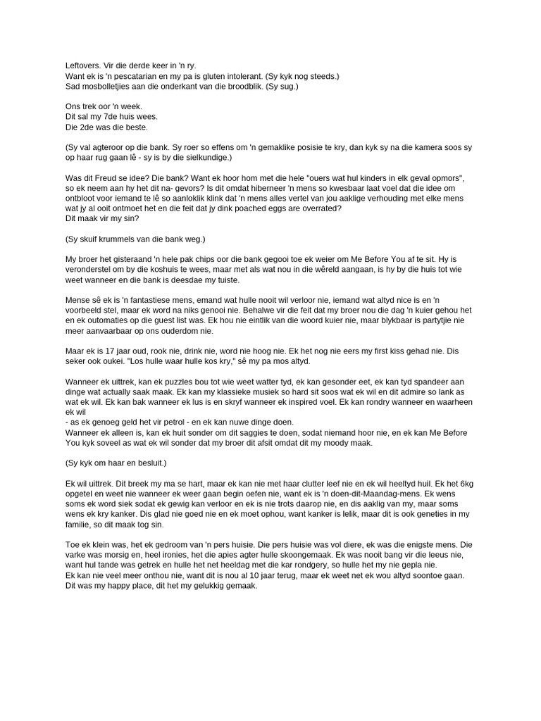 Leftovers Monologue Drama | PDF